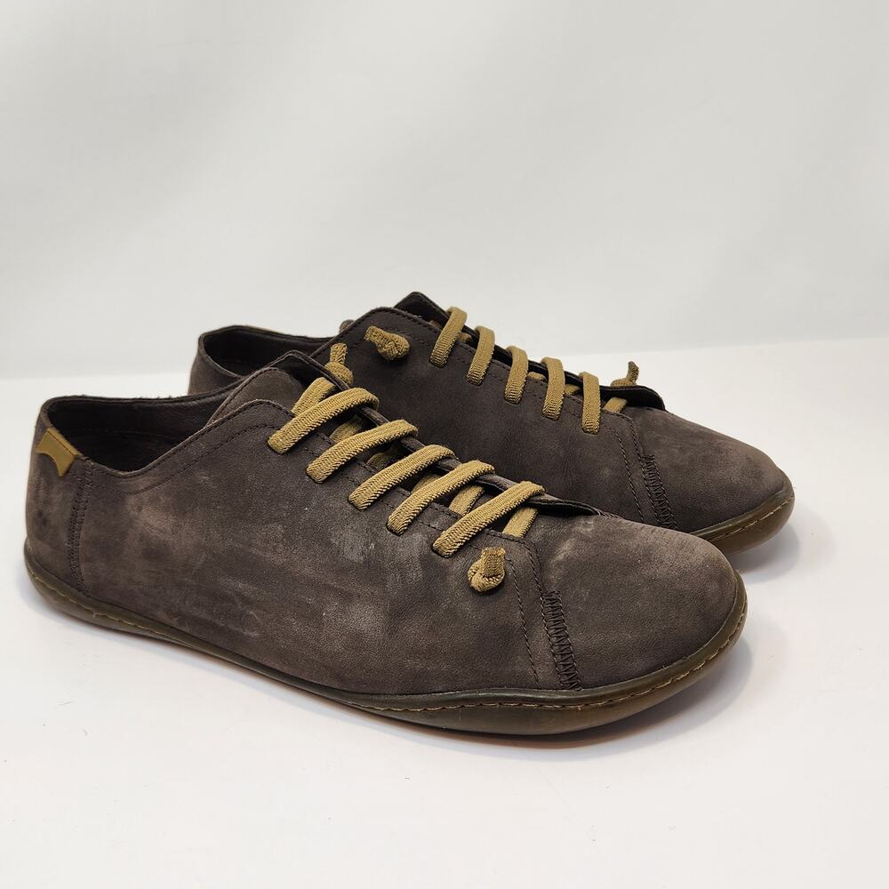 Camper Peu Cami Brown Suede Low Top Trainers Sneakers Men Size 10.5 Barefoot
